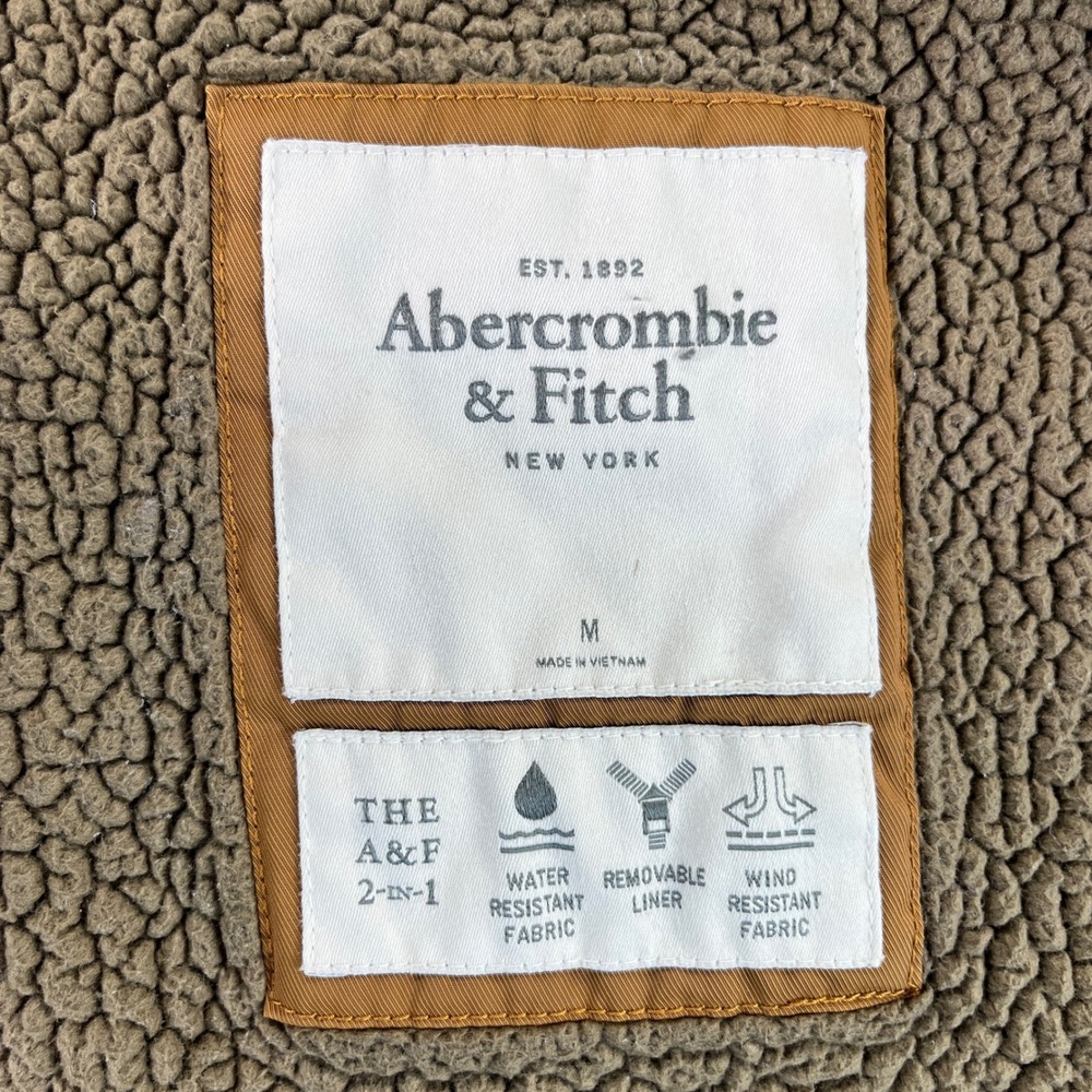 Abercrombie‎ & Fitch inner Vest Quilted Puffer Sherpa Lined 2-in-1 Water Wind M